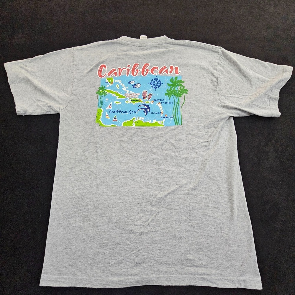 Caribbean Sea Norwegian Pearl Gray Short Sleeve Cotton T-Shirt Men's L